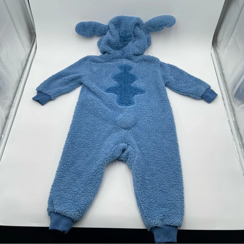Disney Store Stitch Costume Pajama Romper Jumpsuit Bodysuit Kids Sz 3 Cozy